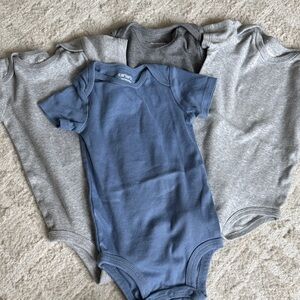 3/$16!!Carter's Blue and Gray Short-Sleeve Baby Bodysuit Set